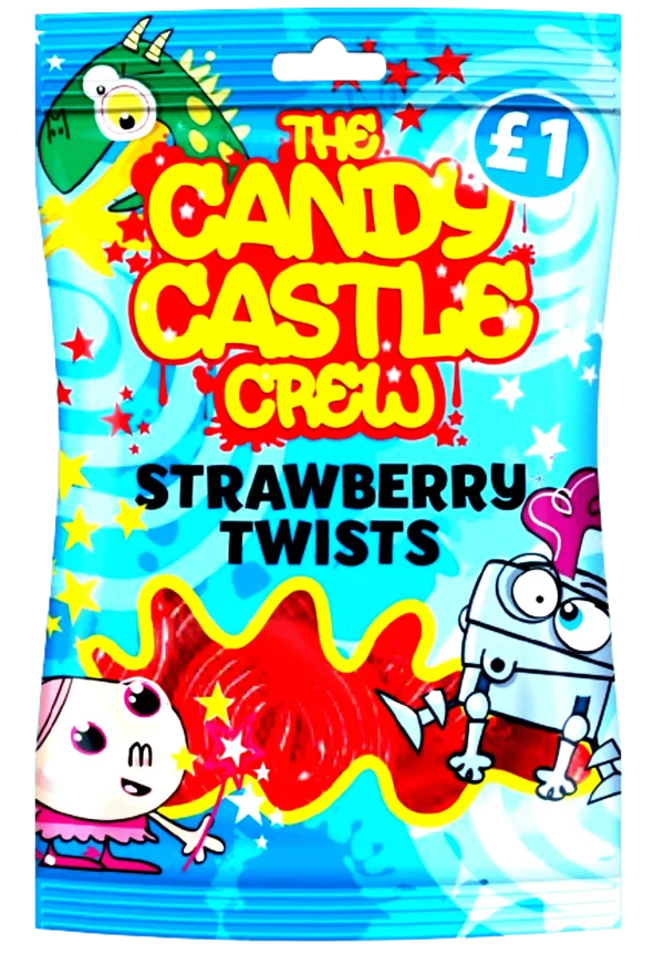 Candy Castle Crew Strawberry Twists 90 grams X 18 units